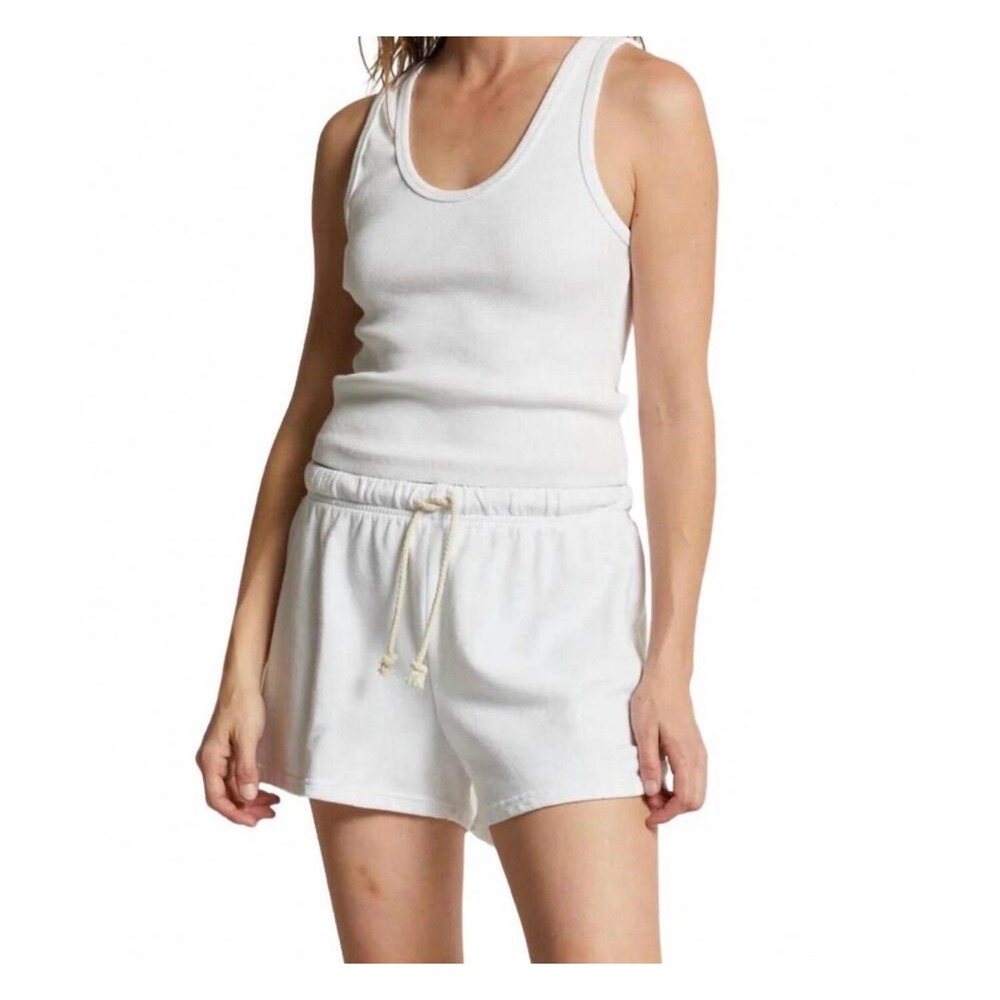 Perfectwhitetee Layla shorts white cotton small athleisure loungewear casual